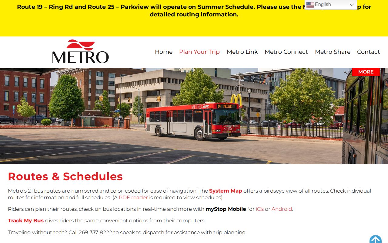 Kalamazoo County release transportation information for Route 10 near the jail